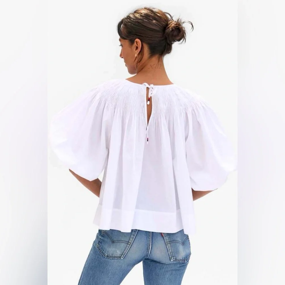 Clare V. Fleur Blouse White - Picture 3 of 7